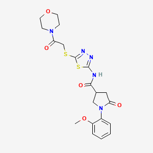 molecular formula C20H23N5O5S2 B2991847 1-(2-methoxyphenyl)-N-(5-((2-morpholino-2-oxoethyl)thio)-1,3,4-thiadiazol-2-yl)-5-oxopyrrolidine-3-carboxamide CAS No. 872595-20-5