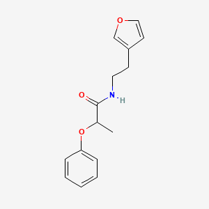 molecular formula C15H17NO3 B2991852 N-(2-(呋喃-3-基)乙基)-2-苯氧基丙酰胺 CAS No. 1428370-68-6