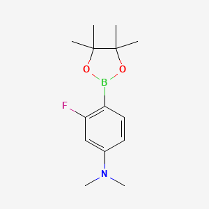 molecular formula C14H21BFNO2 B2991857 3-Fluoro-N,N-dimethyl-4-(4,4,5,5-tetramethyl-1,3,2-dioxaborolan-2-yl)aniline CAS No. 2071741-41-6