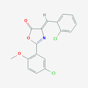 molecular formula C17H11Cl2NO3 B299186 4-(2-chlorobenzylidene)-2-(5-chloro-2-methoxyphenyl)-1,3-oxazol-5(4H)-one 