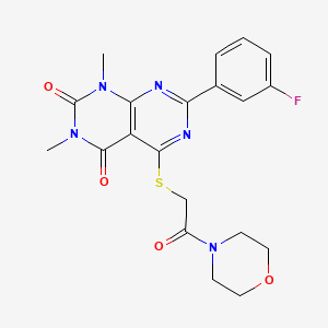 7-(3-fluorophenyl)-1,3-dimethyl-5-((2-morpholino-2-oxoethyl)thio)pyrimido[4,5-d]pyrimidine-2,4(1H,3H)-dione