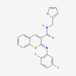 (2Z)-2-[(2,5-difluorophenyl)imino]-N-(furan-2-ylmethyl)-2H-chromene-3-carboxamide