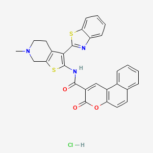N-(3-(benzo[d]thiazol-2-yl)-6-methyl-4,5,6,7-tetrahydrothieno[2,3-c]pyridin-2-yl)-3-oxo-3H-benzo[f]chromene-2-carboxamide hydrochloride