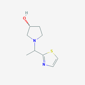 molecular formula C9H14N2OS B2991872 (3R)-1-(1-(Thiazol-2-yl)ethyl)pyrrolidin-3-ol CAS No. 1289689-30-0