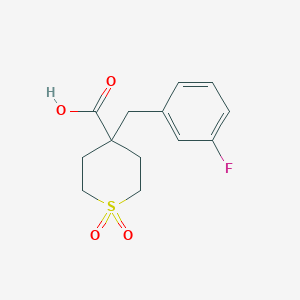 molecular formula C13H15FO4S B2991885 4-[(3-Fluorophenyl)methyl]-1,1-dioxo-1Lambda(6)-thiane-4-carboxylic acid CAS No. 2197055-01-7