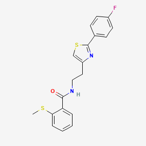 molecular formula C19H17FN2OS2 B2991886 N-(2-(2-(4-fluorophenyl)thiazol-4-yl)ethyl)-2-(methylthio)benzamide CAS No. 1208528-28-2