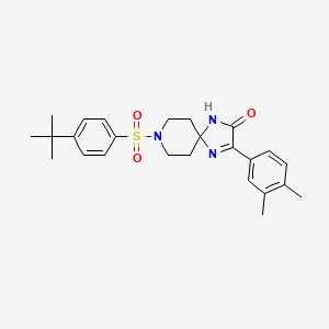 molecular formula C25H31N3O3S B2991888 8-((4-(叔丁基)苯基)磺酰基)-3-(3,4-二甲基苯基)-1,4,8-三氮杂螺[4.5]癸-3-烯-2-酮 CAS No. 1358596-28-7