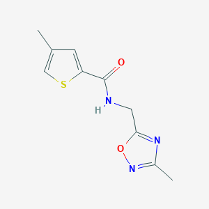 molecular formula C10H11N3O2S B2991894 4-甲基-N-((3-甲基-1,2,4-恶二唑-5-基)甲基)噻吩-2-甲酰胺 CAS No. 1207025-79-3