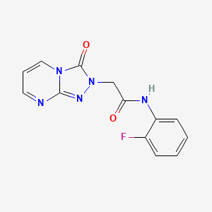 molecular formula C13H10FN5O2 B2991905 N-(2-fluorophenyl)-2-(3-oxo-[1,2,4]triazolo[4,3-a]pyrimidin-2(3H)-yl)acetamide CAS No. 1323521-09-0