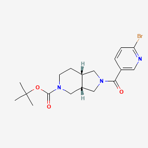 molecular formula C18H24BrN3O3 B2991908 Tert-butyl (3aR,7aS)-2-(6-bromopyridine-3-carbonyl)-3,3a,4,6,7,7a-hexahydro-1H-pyrrolo[3,4-c]pyridine-5-carboxylate CAS No. 2402789-65-3