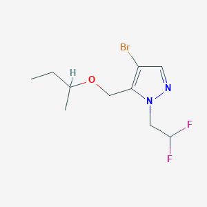 molecular formula C10H15BrF2N2O B2991911 4-bromo-5-(sec-butoxymethyl)-1-(2,2-difluoroethyl)-1H-pyrazole CAS No. 1856097-42-1