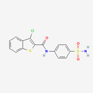 molecular formula C15H11ClN2O3S2 B2991917 3-chloro-N-(4-sulfamoylphenyl)-1-benzothiophene-2-carboxamide CAS No. 313276-18-5