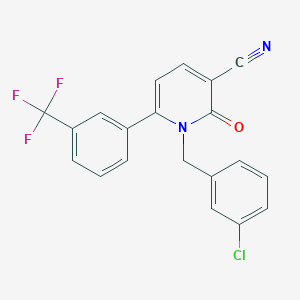 molecular formula C20H12ClF3N2O B2991918 1-(3-氯苄基)-2-氧代-6-[3-(三氟甲基)苯基]-1,2-二氢-3-吡啶甲腈 CAS No. 252059-84-0