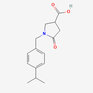 molecular formula C15H19NO3 B2991920 1-(4-Isopropylbenzyl)-5-oxopyrrolidine-3-carboxylic acid CAS No. 351067-50-0