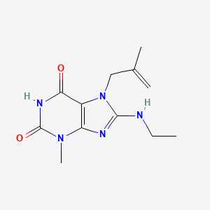 molecular formula C12H17N5O2 B2991922 8-(Ethylamino)-3-methyl-7-(2-methylprop-2-enyl)purine-2,6-dione CAS No. 332099-08-8