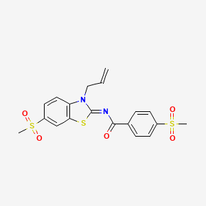 molecular formula C19H18N2O5S3 B2991924 (Z)-N-(3-烯丙基-6-(甲磺酰基)苯并[d]噻唑-2(3H)-亚甲基)-4-(甲磺酰基)苯甲酰胺 CAS No. 896359-05-0