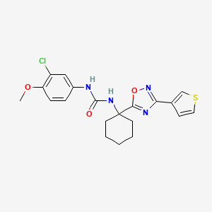 molecular formula C20H21ClN4O3S B2991926 1-(3-Chloro-4-methoxyphenyl)-3-{1-[3-(thiophen-3-yl)-1,2,4-oxadiazol-5-yl]cyclohexyl}urea CAS No. 1396848-74-0