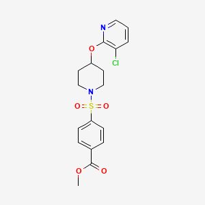 molecular formula C18H19ClN2O5S B2991927 Methyl 4-((4-((3-chloropyridin-2-yl)oxy)piperidin-1-yl)sulfonyl)benzoate CAS No. 1448131-30-3