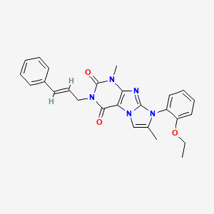 molecular formula C26H25N5O3 B2991931 3-肉桂酰基-8-(2-乙氧苯基)-1,7-二甲基-1H-咪唑并[2,1-f]嘌呤-2,4(3H,8H)-二酮 CAS No. 899726-86-4