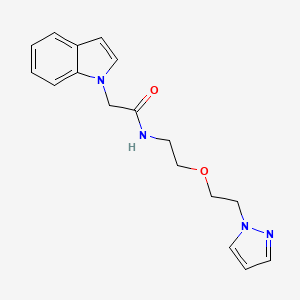 molecular formula C17H20N4O2 B2991933 N-(2-(2-(1H-pyrazol-1-yl)ethoxy)ethyl)-2-(1H-indol-1-yl)acetamide CAS No. 2034389-64-3