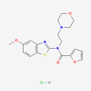 molecular formula C19H22ClN3O4S B2991934 N-(5-methoxybenzo[d]thiazol-2-yl)-N-(2-morpholinoethyl)furan-2-carboxamide hydrochloride CAS No. 1215847-50-9