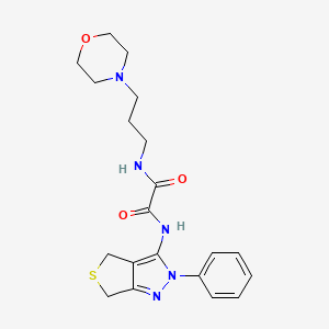 molecular formula C20H25N5O3S B2991936 N-(3-吗啉-4-基丙基)-N'-(2-苯基-4,6-二氢噻吩并[3,4-c]吡唑-3-基)草酰胺 CAS No. 899741-36-7