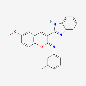 molecular formula C24H19N3O2 B2991956 3-(1H-benzimidazol-2-yl)-6-methoxy-N-(3-methylphenyl)chromen-2-imine CAS No. 330837-17-7