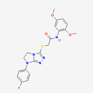 N-(2,5-dimethoxyphenyl)-2-((7-(4-fluorophenyl)-6,7-dihydro-5H-imidazo[2,1-c][1,2,4]triazol-3-yl)thio)acetamide