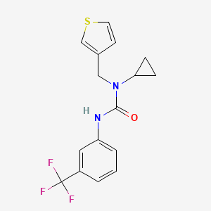 molecular formula C16H15F3N2OS B2991971 1-环丙基-1-(噻吩-3-基甲基)-3-(3-(三氟甲基)苯基)脲 CAS No. 1235150-36-3