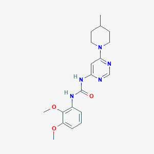 molecular formula C19H25N5O3 B2991972 1-(2,3-Dimethoxyphenyl)-3-(6-(4-methylpiperidin-1-yl)pyrimidin-4-yl)urea CAS No. 1396766-50-9