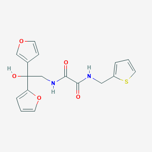 molecular formula C17H16N2O5S B2991982 N1-(2-(furan-2-yl)-2-(furan-3-yl)-2-hydroxyethyl)-N2-(thiophen-2-ylmethyl)oxalamide CAS No. 2034329-94-5