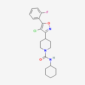 4-[4-Chloro-5-(2-fluorophenyl)-1,2-oxazol-3-yl]-N-cyclohexylpiperidine-1-carboxamide
