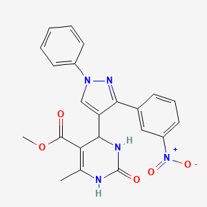 methyl 6-methyl-4-[3-(3-nitrophenyl)-1-phenyl-1H-pyrazol-4-yl]-2-oxo-1,2,3,4-tetrahydropyrimidine-5-carboxylate