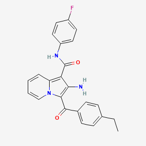 molecular formula C24H20FN3O2 B2992009 2-amino-3-(4-ethylbenzoyl)-N-(4-fluorophenyl)indolizine-1-carboxamide CAS No. 903345-97-1