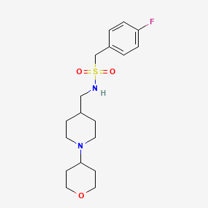 molecular formula C18H27FN2O3S B2992017 1-(4-fluorophenyl)-N-((1-(tetrahydro-2H-pyran-4-yl)piperidin-4-yl)methyl)methanesulfonamide CAS No. 2034239-74-0