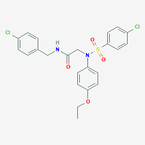 molecular formula C23H22Cl2N2O4S B299203 N-(4-chlorobenzyl)-2-{[(4-chlorophenyl)sulfonyl]-4-ethoxyanilino}acetamide 