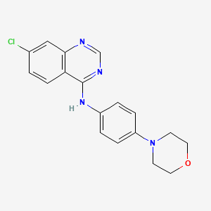 molecular formula C18H17ClN4O B2992037 7-氯-N-(4-吗啉苯基)-4-喹唑啉胺 CAS No. 477856-37-4