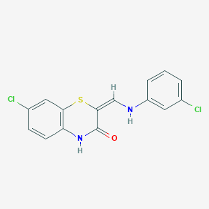 (2E)-7-chloro-2-[(3-chloroanilino)methylidene]-4H-1,4-benzothiazin-3-one