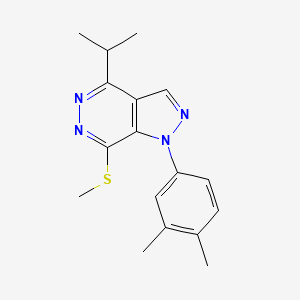 molecular formula C17H20N4S B2992043 1-(3,4-二甲基苯基)-4-异丙基-7-(甲硫基)-1H-吡唑并[3,4-d]哒嗪 CAS No. 1105238-38-7