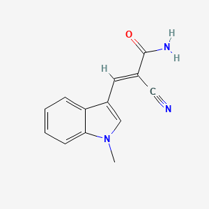 molecular formula C13H11N3O B2992044 (2E)-2-cyano-3-(1-methyl-1H-indol-3-yl)prop-2-enamide CAS No. 1966893-62-8
