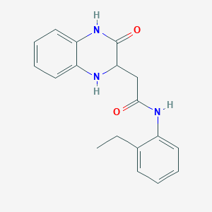 molecular formula C18H19N3O2 B2992045 N-(2-Ethyl-phenyl)-2-(3-oxo-1,2,3,4-tetrahydro-quinoxalin-2-yl)-acetamide CAS No. 470695-53-5