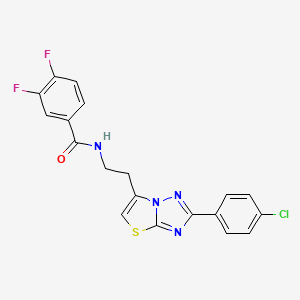 molecular formula C19H13ClF2N4OS B2992049 N-(2-(2-(4-chlorophenyl)thiazolo[3,2-b][1,2,4]triazol-6-yl)ethyl)-3,4-difluorobenzamide CAS No. 894046-97-0