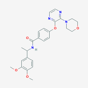 N-[1-(3,4-dimethoxyphenyl)ethyl]-4-{[3-(morpholin-4-yl)pyrazin-2-yl]oxy}benzamide