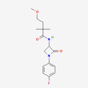 molecular formula C16H21FN2O3 B2992067 N-[1-(4-fluorophenyl)-2-oxoazetidin-3-yl]-4-methoxy-2,2-dimethylbutanamide CAS No. 1825331-53-0