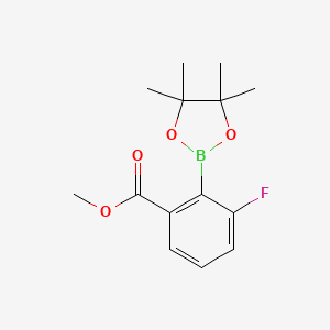 molecular formula C14H18BFO4 B2992078 Methyl 3-fluoro-2-(4,4,5,5-tetramethyl-1,3,2-dioxaborolan-2-YL)benzoate CAS No. 2231129-85-2