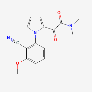 molecular formula C16H15N3O3 B2992085 2-[1-(2-氰基-3-甲氧苯基)-1H-吡咯-2-基]-N,N-二甲基-2-氧代乙酰胺 CAS No. 866042-95-7