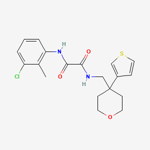 molecular formula C19H21ClN2O3S B2992089 N1-(3-chloro-2-methylphenyl)-N2-((4-(thiophen-3-yl)tetrahydro-2H-pyran-4-yl)methyl)oxalamide CAS No. 2309798-76-1