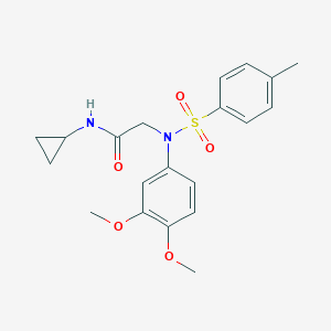 molecular formula C20H24N2O5S B299209 N-cyclopropyl-2-{3,4-dimethoxy[(4-methylphenyl)sulfonyl]anilino}acetamide 