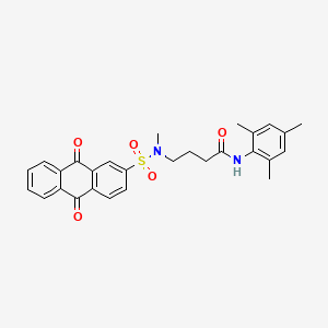 molecular formula C28H28N2O5S B2992093 N-二甲苯基甲基-4-(N-甲基-9,10-二氧代-9,10-二氢蒽-2-磺酰氨基)丁酰胺 CAS No. 941936-60-3