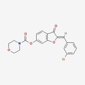 molecular formula C20H16BrNO5 B2992098 (Z)-2-(3-bromobenzylidene)-3-oxo-2,3-dihydrobenzofuran-6-yl morpholine-4-carboxylate CAS No. 622794-60-9